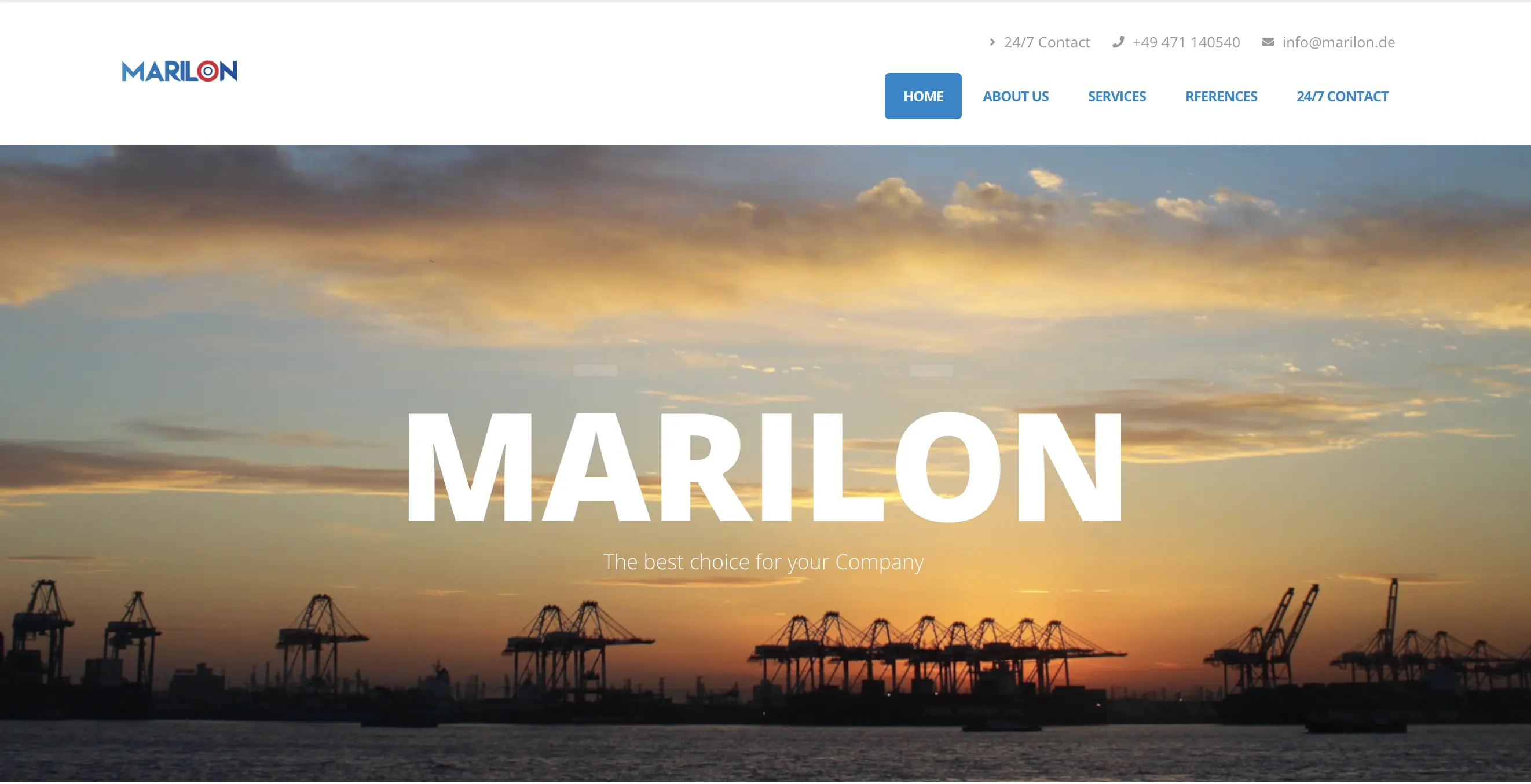 Screenshot der Hompage der Marilon GmbH.