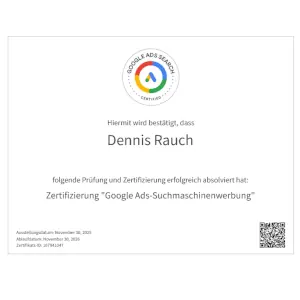 Google Search Ads Zertifikat